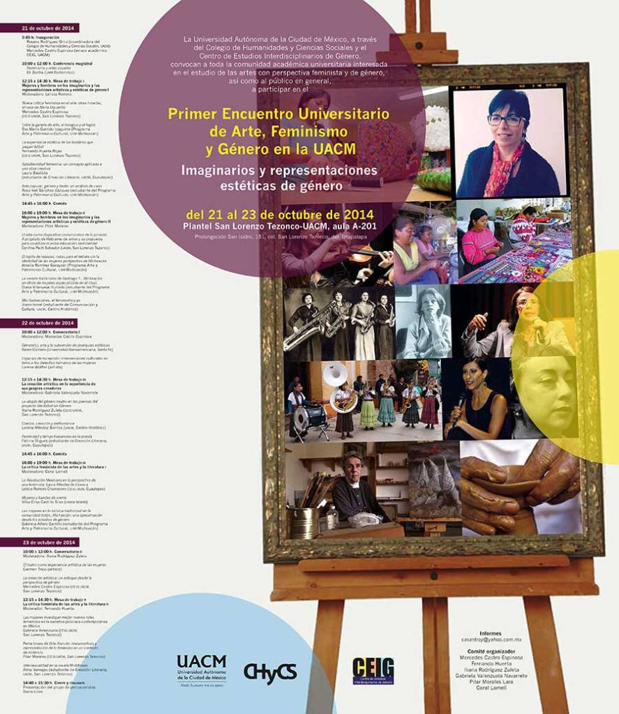 Cartel del Encuentro Arte, Feminismo y Género, organizado por el CEIG