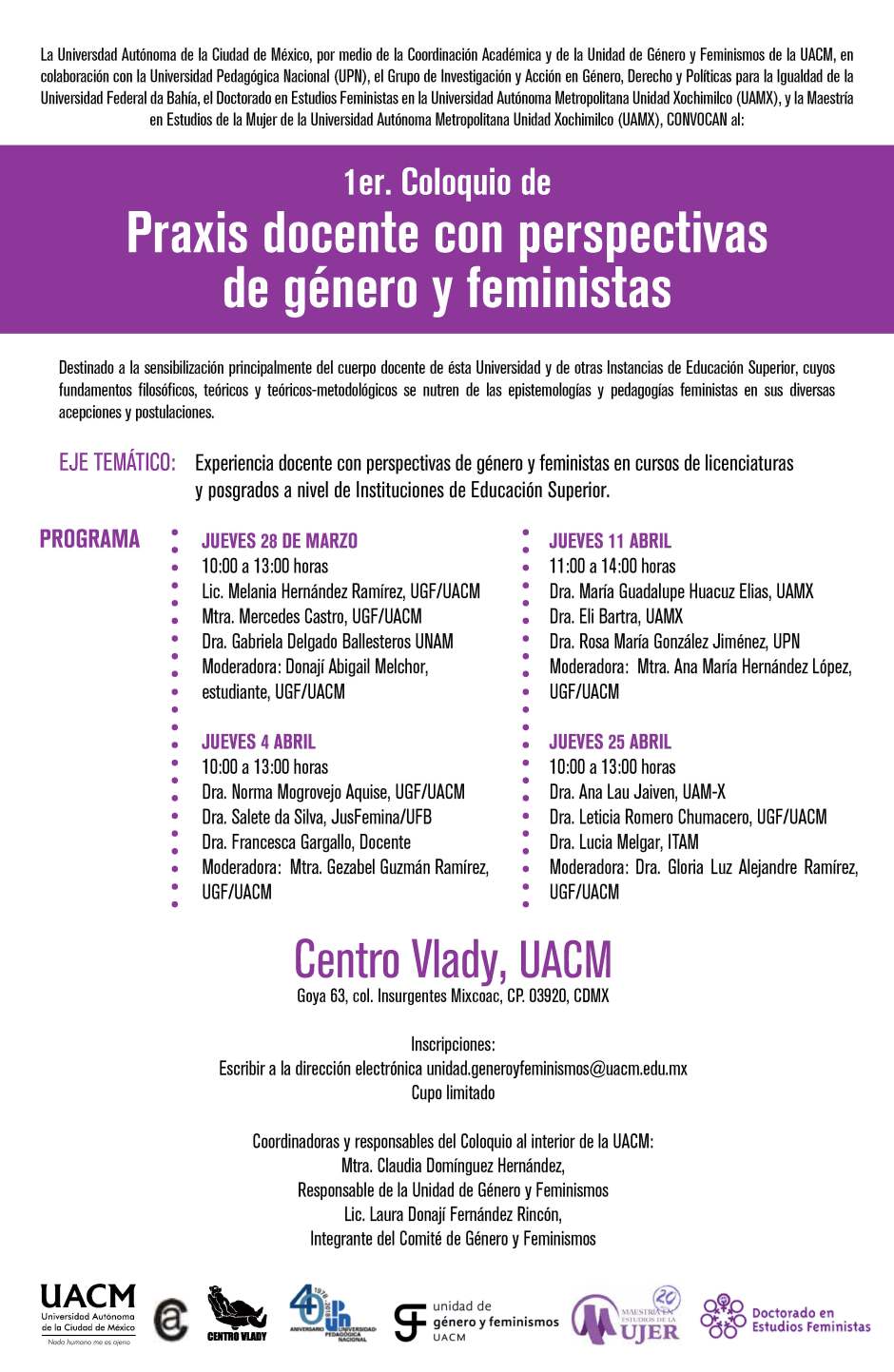 cartel coloquio género